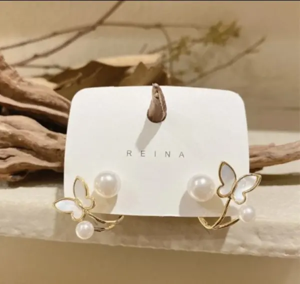 Multi Pearl Butterfly Earrings