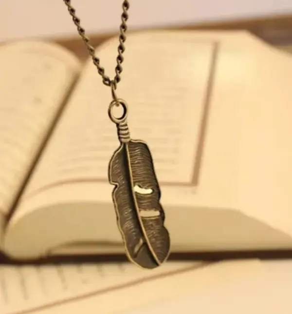 Leaf Shaped Necklace - Dull Gold