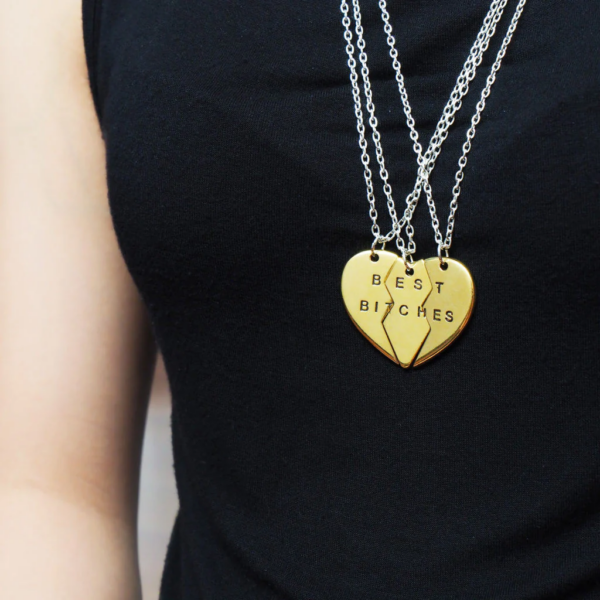 3 Pcs Best Bitches Necklace Golden - Image 4