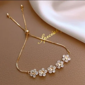 Golden Flower Charm Bracelet