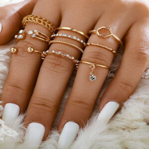 Crystal Stone Midi Rings