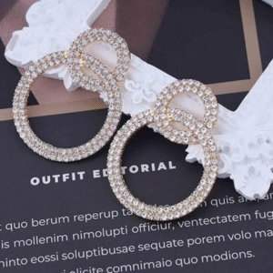 Rhinestone Dual Circle Earring
