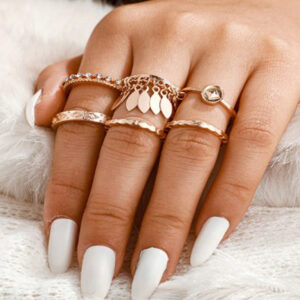 Shiny Pearl Midi Rings